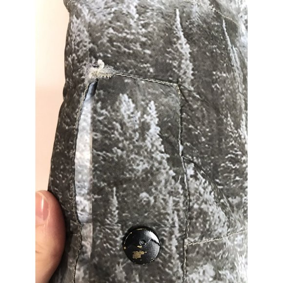 Kavu Women's Small Briar Jacket Vest Gray Forrest Trees Graphic *Flawed* - Picture 4 of 10